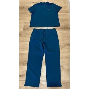 Women’s Jaanuu Scrub Set Caribbean Blue XL Kerr Pants & Savi Tops EUC!